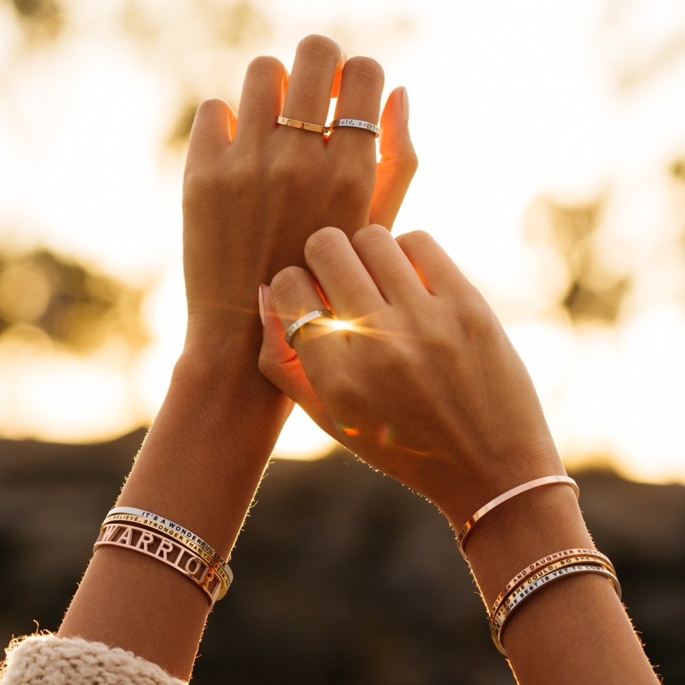 NWT Anthropologie No Excuses MantraBand Bracelet Rose Gold